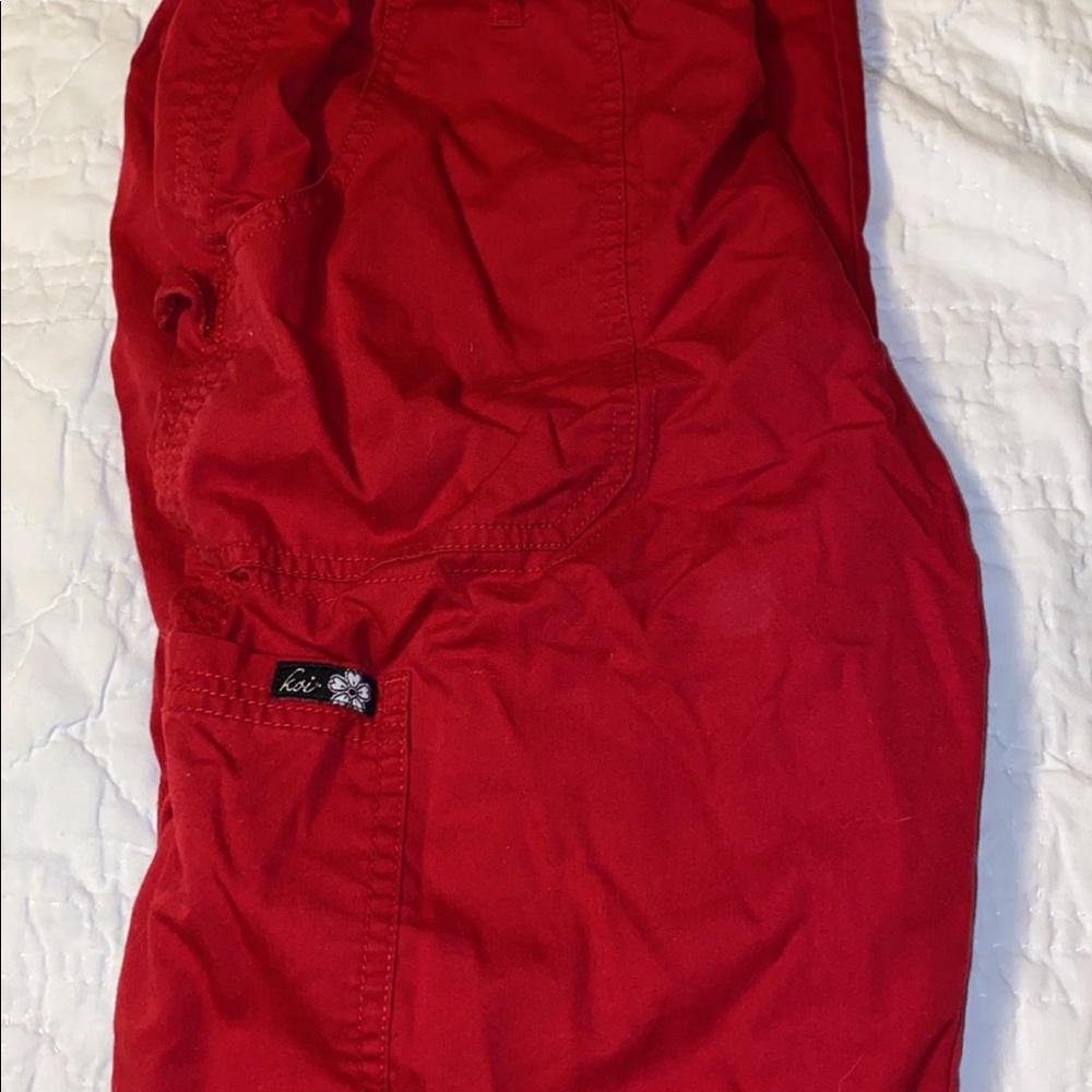Red Kathy Peterson Scrub Bottoms